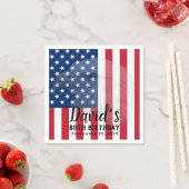 退役軍人バルトイーグル州旗80誕生日 スタンダードカクテルナプキン (インサイチュ)