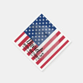 退役軍人バルトイーグル州旗80誕生日 スタンダードカクテルナプキン (角)