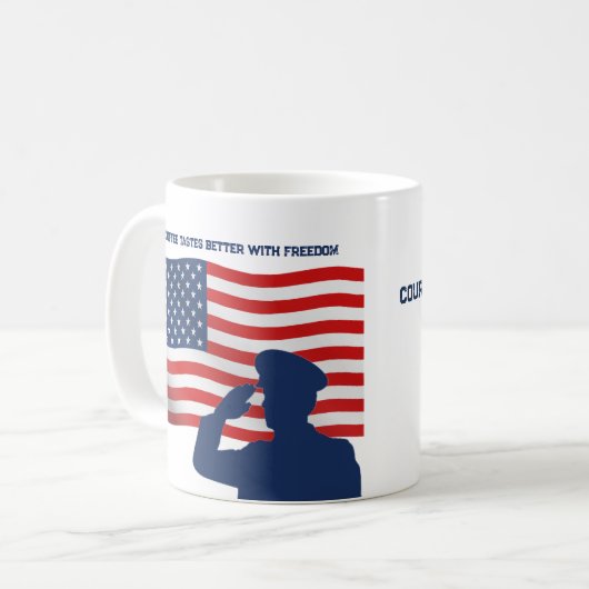 退役軍人パーソナライズされたデイマグ名前をカスタムする軍隊 コーヒーマグカップ (正面左)