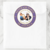 退役軍人パーティーのアメリカサークルロゴステッカーLg. ラウンドシール (バッグ)