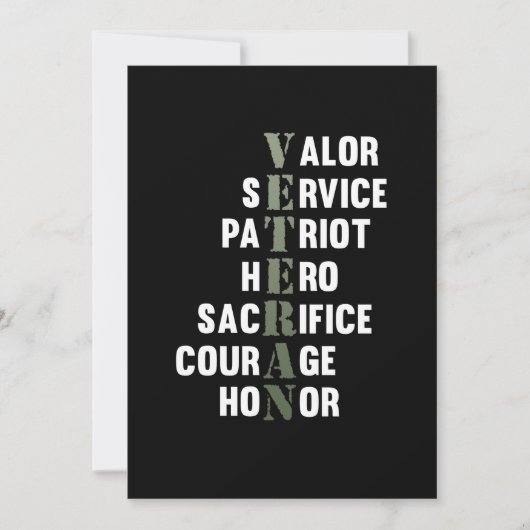 退役軍人ファクト幸せな退役軍人デイサポートグラフィック サンキューカード (正面)