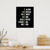 退役軍人ファクト幸せな退役軍人デイサポートグラフィック ポスター (キッチン)