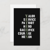 退役軍人ファクト幸せな退役軍人デイサポートグラフィック 出欠カード (正面/裏面)