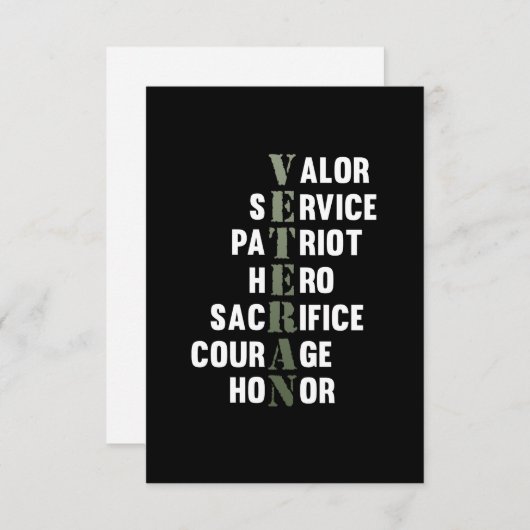 退役軍人ファクト幸せな退役軍人デイサポートグラフィック 出欠カード (正面/裏面)