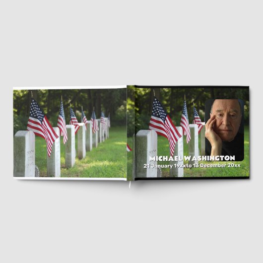 退役軍人フラグお祝いオブライフゲストブック ゲストブック (全面)