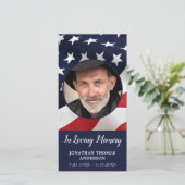 退役軍人フラグ記念祈りの言葉カード葬儀しおり (スタンド正面)