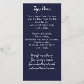 退役軍人フラグ記念祈りの言葉カード葬儀しおり (裏面)