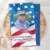 退役軍人フラグ軍隊写真葬式祈りの言葉カード コーリングカード