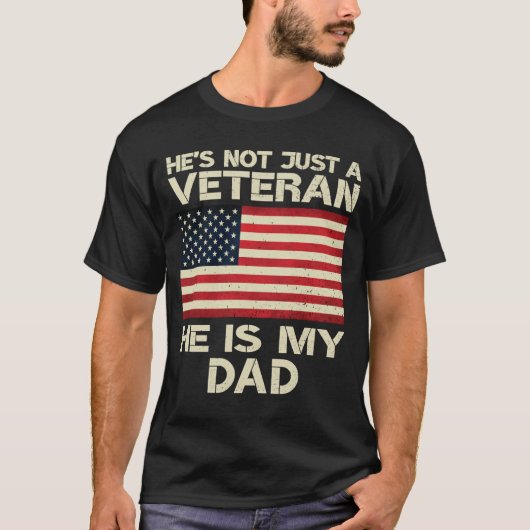 退役軍人ヘイズアマイパパアメリカ国旗退役軍人デーギ Tシャツ (正面)