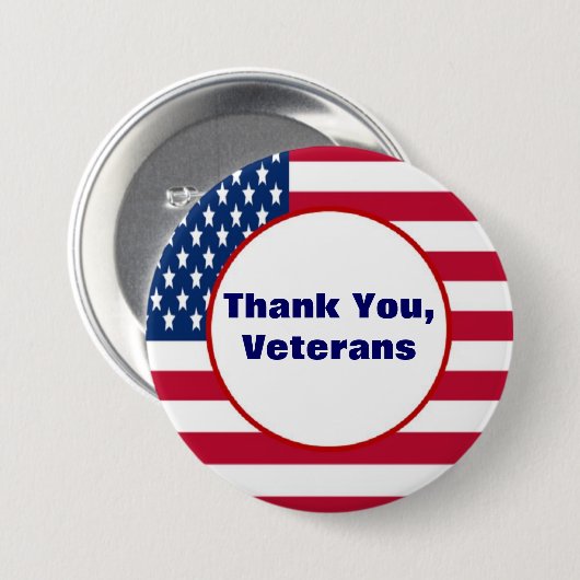 退役軍人ボタンを感謝していして下さい 缶バッジ (正面&裏面)