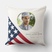 退役軍人メモリアルフォトスターストライプズ装飾用クッション クッション (正面)