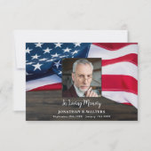 退役軍人メモリアル愛国USA国旗の写真悔やみや弔慰 サンキューカード (正面)