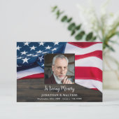 退役軍人メモリアル愛国USA国旗の写真悔やみや弔慰 サンキューカード (スタンド正面)