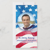 退役軍人メモリアル米国国旗の軍隊葬儀 サンキューカード (正面)