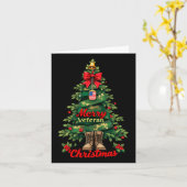 退役軍人メリークリスマスツリークリスマスファミリーマッチング カード (黄色い花)