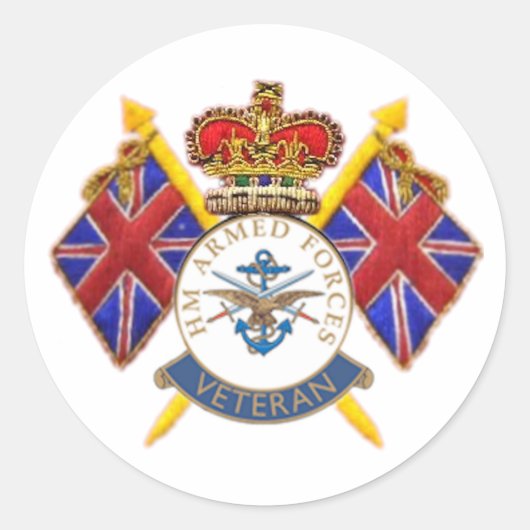 退役軍人ラウンドステッカー ラウンドシール (正面)