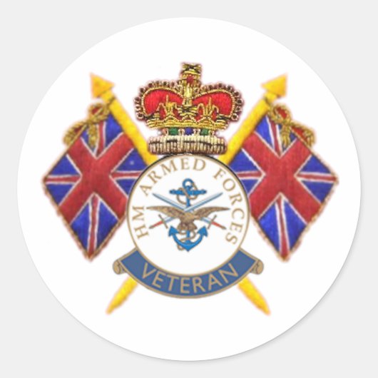 退役軍人ラウンドステッカー ラウンドシール (正面)