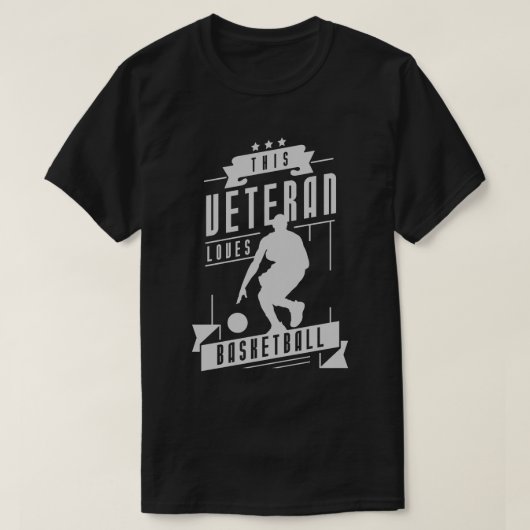 退役軍人ラブズバスケットボール Tシャツ (デザイン正面)