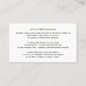 退役軍人リカバリ·ローン·ビ気にジネス·カード 名刺 (裏面)