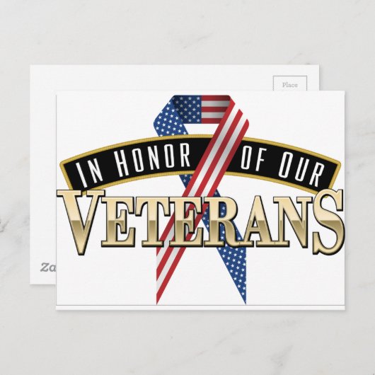 退役軍人ロゴリボンの表示 ポストカード (正面/裏面)