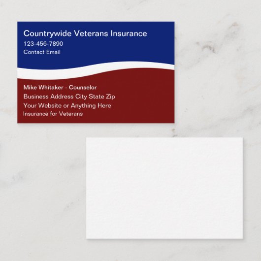 退役軍人保険事業 名刺 (正面/裏面)