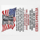 退役軍人信条 フリースブランケット (正面(横))