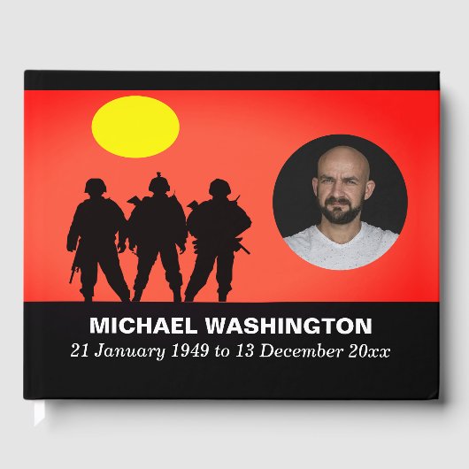 退役軍人兵士お祝いオブライフゲストブック ゲストブック (正面)