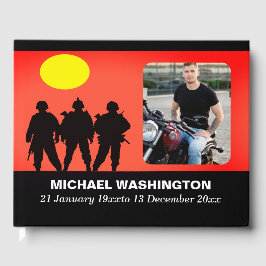 退役軍人兵士お祝いオブライフゲストブック ゲストブック