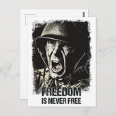 退役軍人兵士ヴィンテージ愛国的引用文 ポストカード (正面/裏面)