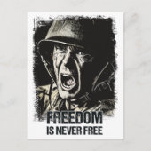 退役軍人兵士ヴィンテージ愛国的引用文 ポストカード (正面)