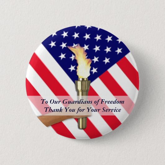 退役軍人及び現務軍隊感謝してい 缶バッジ (正面)