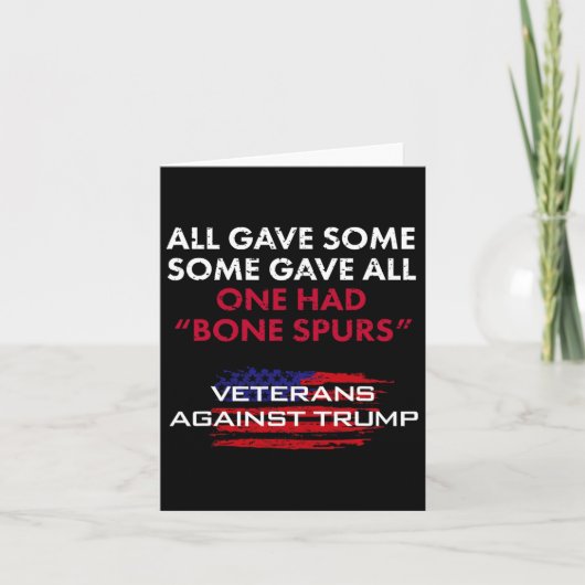 退役軍人反トランプ逃兵骨棘を退役軍人に カード (正面)