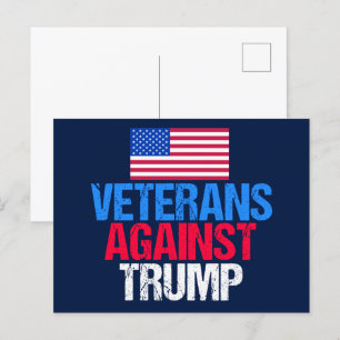 退役軍人対トランプブルー ポストカード