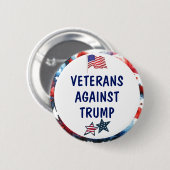 退役軍人対トランプ | アンチトランプ 缶バッジ (正面&裏面)