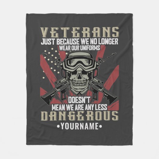 退役軍人愛国的なアメリカおもしろいユーモア フリースブランケット (正面)