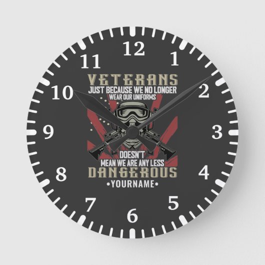 退役軍人愛国的なアメリカおもしろいユーモア ラウンド壁時計 (正面)