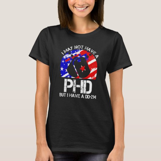 退役軍人愛国的なメモリアルデーPhdを持っていないH Tシャツ (正面)