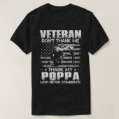 退役軍人感謝していは感謝していNever CoのPOPPA Tシャツ (デザイン正面)