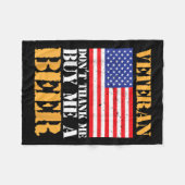 退役軍人感謝してい買Dont Me Beer Memorial退役軍人 フリースブランケット (正面(横))