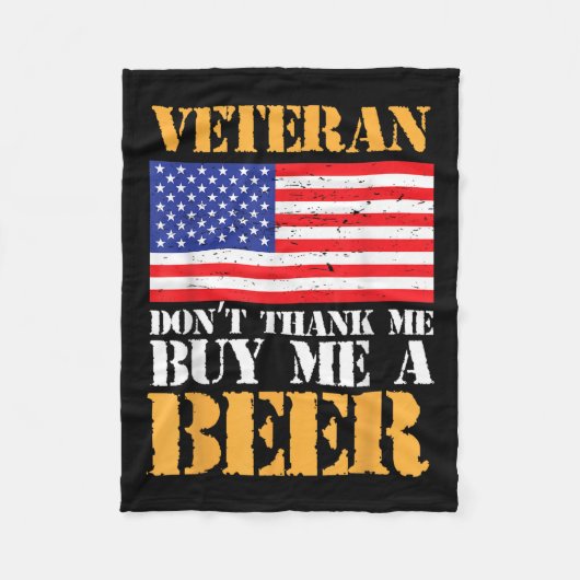 退役軍人感謝してい買Dont Me Beer Memorial退役軍人 フリースブランケット (正面)