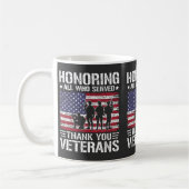 退役軍人感謝の愛国的な軍務ギフト コーヒーマグカップ (左)