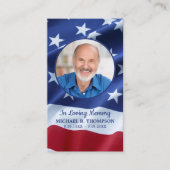 退役軍人旗写真葬儀記念祈りの言葉カード コーリングカード (正面)