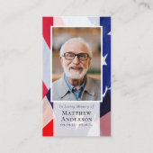 退役軍人旗写真記念祈りの言葉カード コーリングカード (正面)