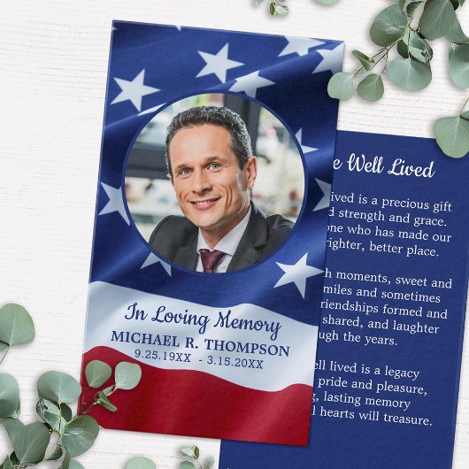 退役軍人旗愛国記念祈りの言葉カード