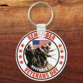 退役軍人日を記憶 キーホルダー (正面)