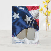 退役軍人日軍隊犬のフラグのタグ カード (黄色い花)