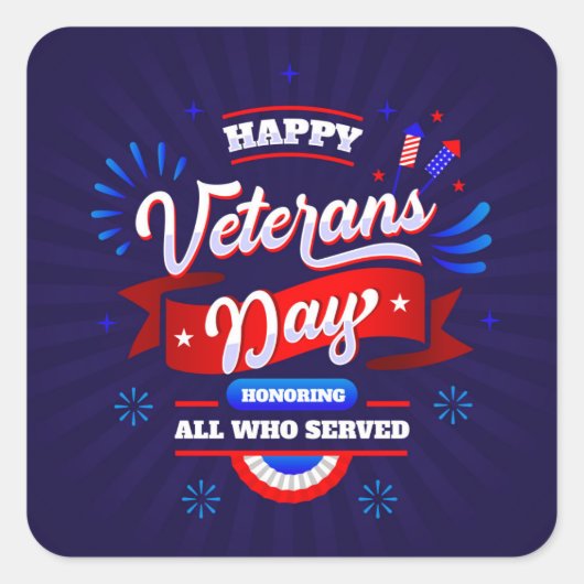退役軍人日 スクエアシール (正面)