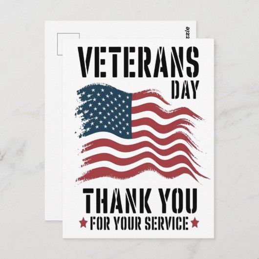 退役軍人日、退役軍人日2025、退役軍人日2026 ポストカード (正面/裏面)