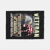 退役軍人書チェック軍隊退役軍人ファミリー フリースブランケット (正面(横))