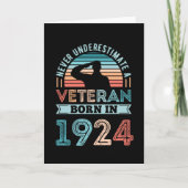 退役軍人生まれ1924 100番目の誕生日軍隊ギフト カード (正面)